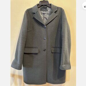 Tahari Blazer Warm Coat Size Large LIned Forest Coat Wool Blend Green / Grey